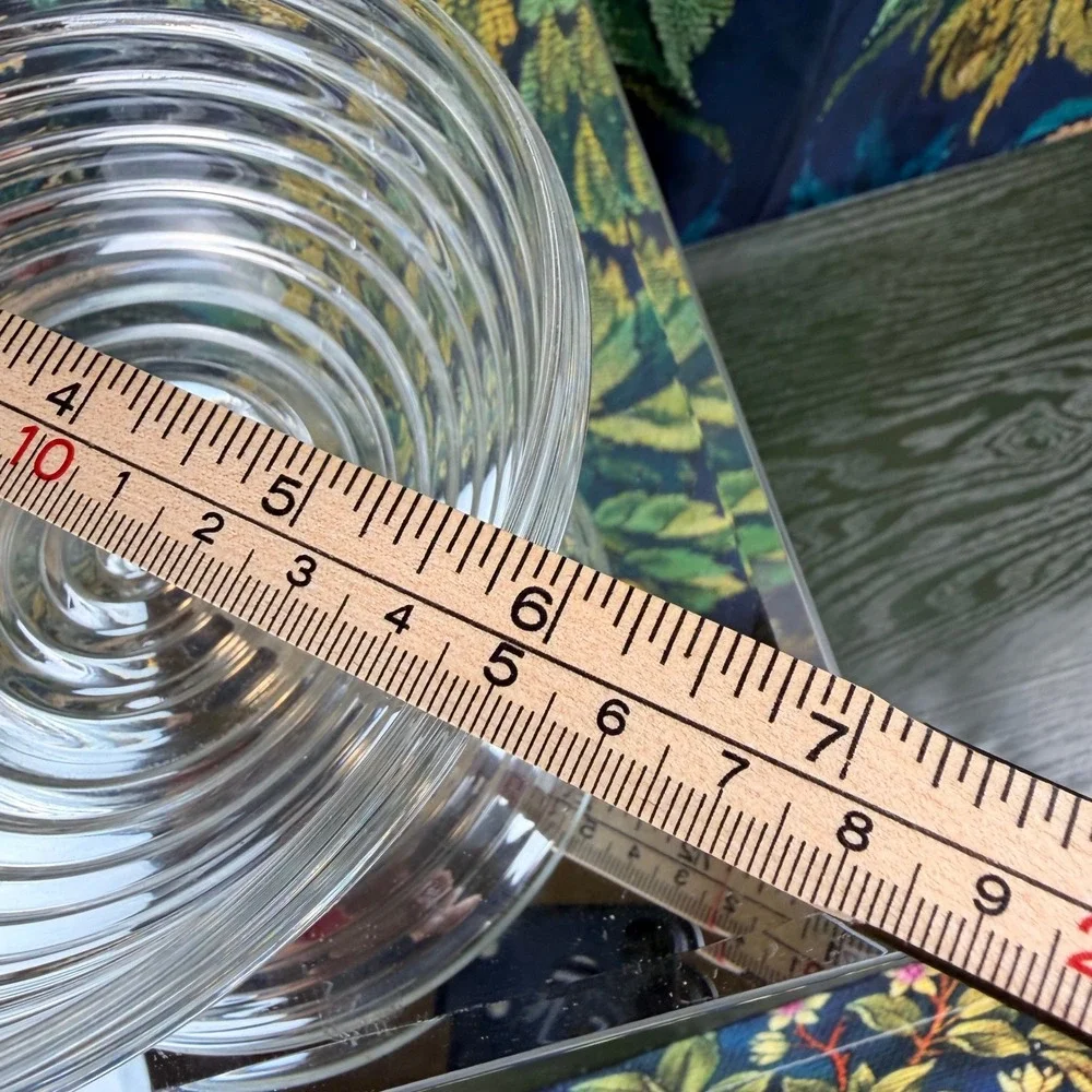 Park Avenue Clear Glass Ribbed Concentric Circle Decorative Bowl‎ Centerpiece